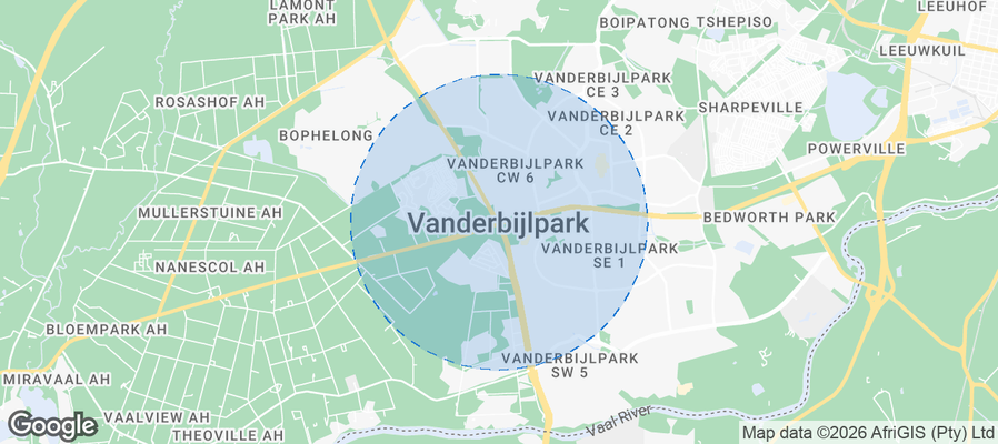Vanderbijlpark Airbnb map
